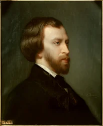 アルフレッド・ド・ミュッセ（1810-1857）の肖像 1854年のフランスの詩人 シャルル・ランデル（1812-1908）の絵