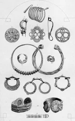 ケルトの遺物。金と青銅の個人的な装飾品、1886