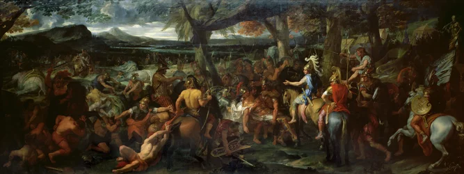 アレクサンダーとポロス、ヒダスペスの戦いで、1673年頃（キャンバスに油彩）