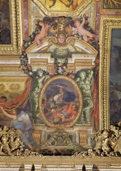 1664年の王の軍隊によるハンガリーのトルコ人の敗北、Galerie des Glacesの天井画