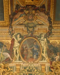 シャルル・ル・ブラン(1619-1690)による鏡の回廊の装飾の詳細(世界遺産)