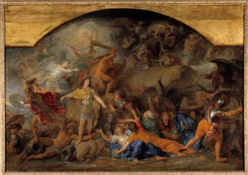 オランダ戦争（1672-1679）。"1674年に2回目の征服をしたフランシュ・コンテ" シャルル・ルブラン（Le Brun）（1619-1690）の絵画 17世紀 Sun.0,93x1,4 m