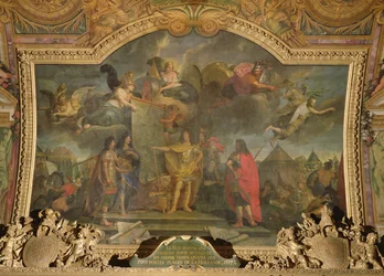 ルイ14世（1638〜1715）は、1672年にオランダ最強の地位の4つを同時に攻撃するよう命じ、Galerie des Glacesの天井画