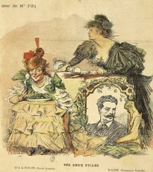ギー・ド・モーパッサン（1850-1893）の小説「マドモアゼル・フィフィ」の200回目の展示会のための漫画（イラスト