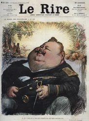 ポルトガル国王カルロス1世（1863-1908年）- ポルトガルおよびアルガルヴェ国王カルロス1世 - 11月8日付「ル・リール」誌掲載、シャルル・レアンドル（1862-1934年）による風刺画