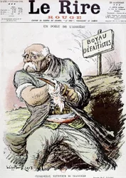 Georges Clemenceau (1841-1929) フランスの政治家、Leandreによる塹壕の掃除人を描いた漫画（1918年2月16日付の新聞「Le Rire」に掲載