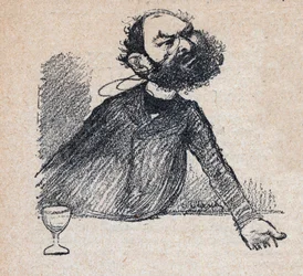 レオン・ブルジョワ（1851-1925） フランスの政治家 - ポール・ボスクの「親愛なる君主」に掲載された彫刻 - シャルル・レアンドル（1862-1934）が描いたイラスト 1898年-。