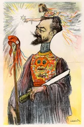 Paul Doumer (1857-1932)-Charles Leandre (1862-1934)による1902年の「Le Rire」誌に掲載された漫画。