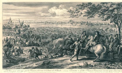 De France legers steken bij Lobith de Rijn over, 1672 ライン川がフランス軍のそばを泳ぎ、オランダ軍を目にした (オブジェクトのタイトル)