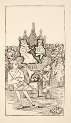 ハートのナイフの試練、パブ、Alices Adventures Under Ground、パブからのイラスト。 1886（ファクシミリ）