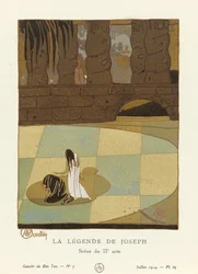 ジョセフの伝説。 La Gazette du Bon Ton、パブの第2幕のシーン。 1914年