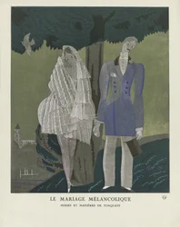 メランコリックな結婚、パブ。 1921（ステンシルプリント）