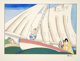 スポーツ＆エンターテイメント、パブからヨット。 1914（ステンシルプリント）