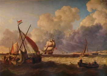 オランダ沿岸の漁船、1823