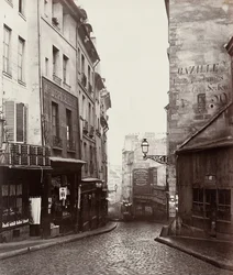 Rue de la Montagne-Sainte-Geneviève、Rue LaPlace..., 186569 の交差点近く。