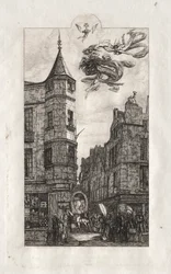 パリのエッチング：Tourelle、rue de lEcole deMédicine、1861。