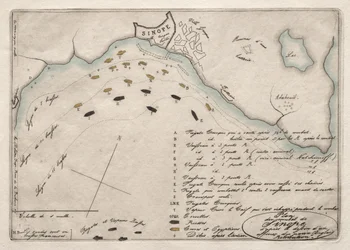 シノペの戦いの地図、1853年。