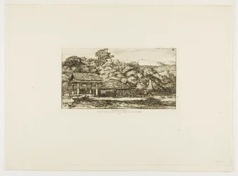 バンクス半島、アカロアの先住民の納屋と小屋（1845年