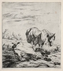 二頭の馬、1850。