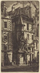 Rue de la Tixéranderie、パリの小塔 (パリ、織工通り、小塔のある家)
