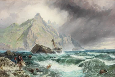 スペイン南岸沖のフリゲート艦の難破、1863年
