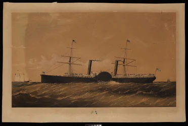 Atlantic Royal Mail Steam Navgn.Co.アドリア海の蒸気船...（リトグラフ、リネンバック）