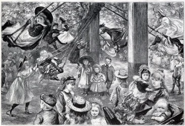 1898年、ロンドンのバタシーパークにある屋外の子供用体育館。