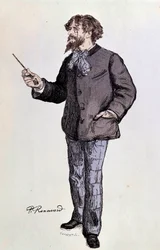 作家アルフォンス・ドーデ（1840-1897）の肖像 ポール・ルヌアールの挿絵 19世紀 個人蔵
