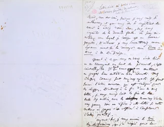 ボードレールの編集者Auguste Poulet-Malassis（1825-78）に宛てた「Les Fleurs du Mal」の出版に関する手紙の2ページ目（1857年2月20日頃）（紙にペンとインク