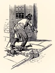 ロバート・ルイス・スティーブンソン（1850-1894）の「ジキル博士とハイド氏の奇妙な事件」（Charles Raymond Macauley（1871-1934）画）からの「ジャガーノート」のようなもの。