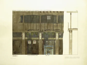 エントランスホール、1901年頃（カラーリトグラフ）