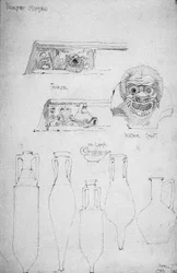 ポンペイ美術館、1890年[1891]、鉛筆