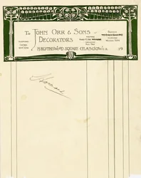 John Orr＆Sons、グラスゴー、c.1894-1898の文房具のデザイン（印刷された紙）