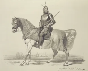 パンジャブ：ラジャラルシン、「インドの回想」からのプレート13、オーギュストフランソワラビ（1784-1860）1847によって彫刻