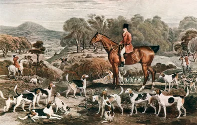 ラルフジョンラムトンと彼の馬の葬儀屋と猟犬、18世紀後半、1912