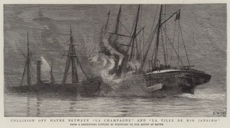 ラシャンパーニュとラヴィルデリオジャネイロの間のアーブル沖の衝突