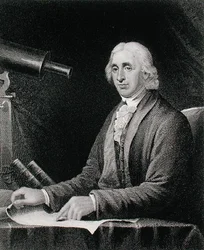 デビッド・リッテンハウス（1732-96）の肖像、ジェームズ・バートン・ロングエーカー（1794-1869）（エングレーヴィング）