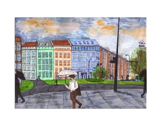 Moritzplatz、2020年（筆ペン）