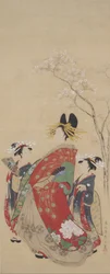 桜の下の美しさ