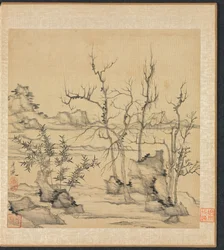 古代の巨匠の後の絵画：ニ・ザンのスタイルの風景