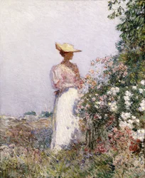フラワー ガーデンの女性