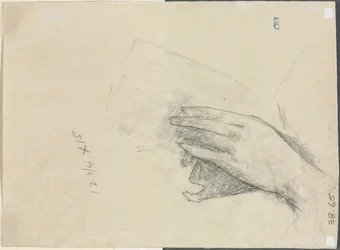 本を持っている手 verso、1889 年。