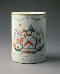 乾隆期の武具マグ（1736-95）c.1775（磁器）