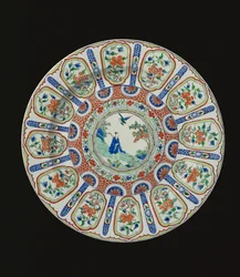 江西時代の不滅の唐詩人李白を描いた充電器、1690年頃（磁器）