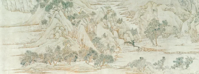 中国の風景、明王朝（紙にペンとインクで洗う）