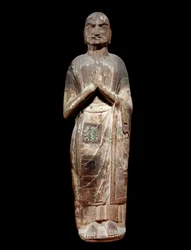 中国美術：仏陀の弟子である僧侶、カシャパを表す像。隋の時代（西暦581-618年）。パリ、ギメ美術館、アジア美術博物館。