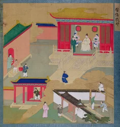 皇帝Ngai Ti（紀元前6-1）（絹のガッシュ）