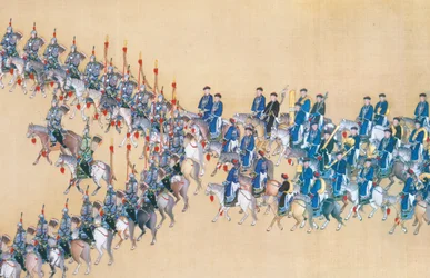 乾隆帝の軍のグランドパレード、手巻きのレビュー