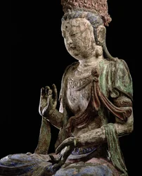 挙手した座禅大、仁王朝（1115-1234）（木と顔料）（詳細）（206546を参照）