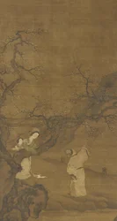 梅の花を楽しむ男女明または清朝、15〜18世紀